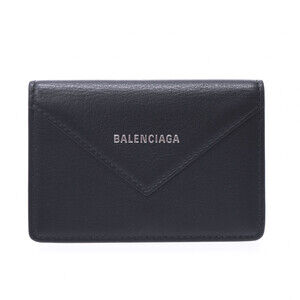 BALENCIAGA Paper Business Wallet Black Leather